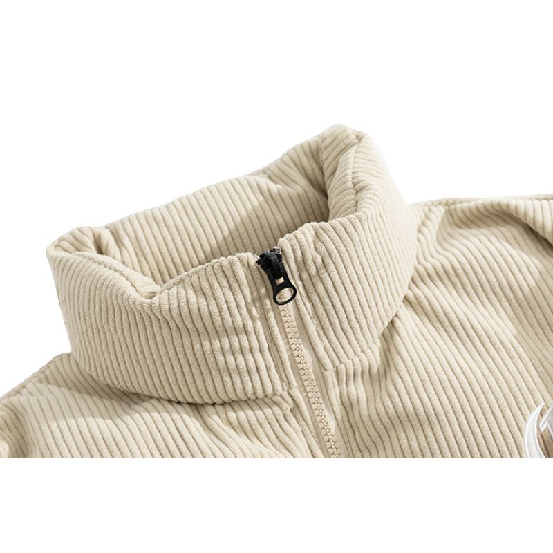 Style Core Aesthetics, New Style Trends Letter Embroidered Corduroy Patchwork Jacket Style Core Aesthetics, New Style Trends Letter Embroidered Corduroy Patchwork Jacket