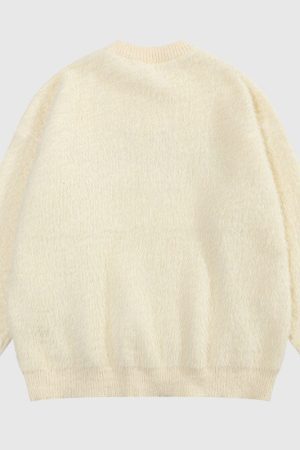 Style Core Aesthetics, New Style Trends Letter Embroidered Solid Color Pullover