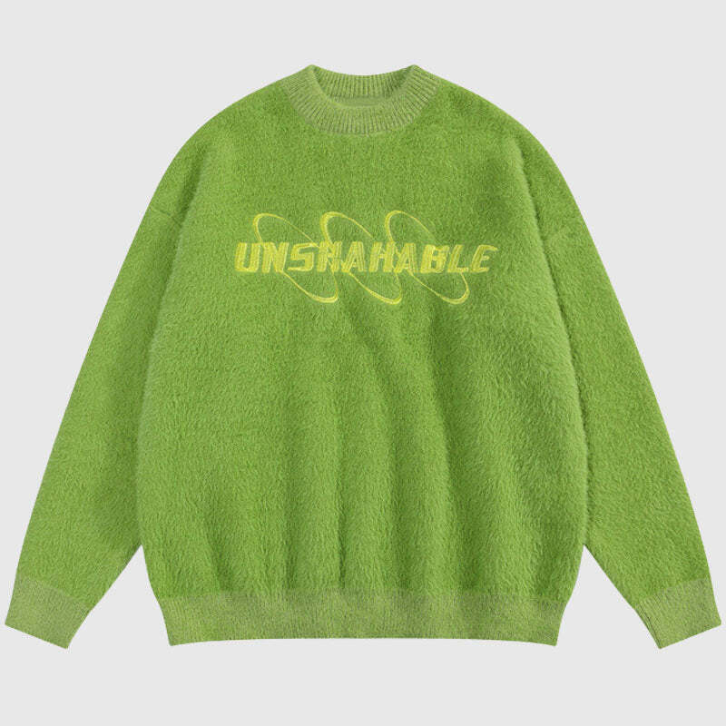 Style Core Aesthetics, New Style Trends Letter Embroidered Solid Color Pullover