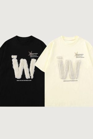 Style Core Aesthetics, New Style Trends Letter Embroidered Tee