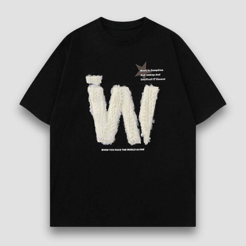 Style Core Aesthetics, New Style Trends Letter Embroidered Tee