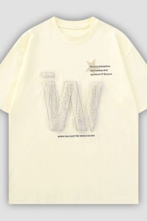 Style Core Aesthetics, New Style Trends Letter Embroidered Tee