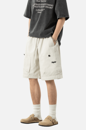 Style Core Aesthetics, New Style Trends Letter Embroidery Cargo Shorts
