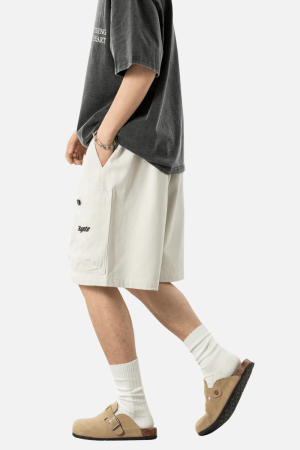 Style Core Aesthetics, New Style Trends Letter Embroidery Cargo Shorts