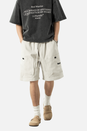 Style Core Aesthetics, New Style Trends Letter Embroidery Cargo Shorts