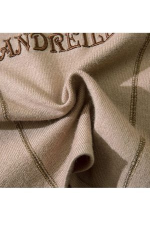 Style Core Aesthetics, New Style Trends Letter Embroidery Drawstring Knit Crop Top