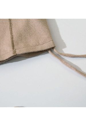 Style Core Aesthetics, New Style Trends Letter Embroidery Drawstring Knit Crop Top