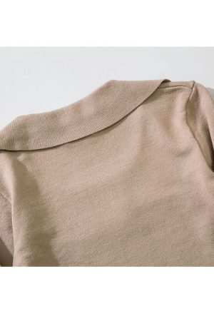 Style Core Aesthetics, New Style Trends Letter Embroidery Drawstring Knit Crop Top