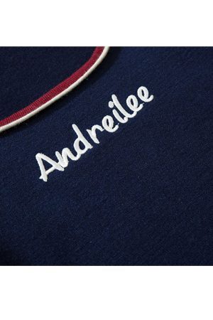 Style Core Aesthetics, New Style Trends Letter Embroidery Trim Knit Crop Top