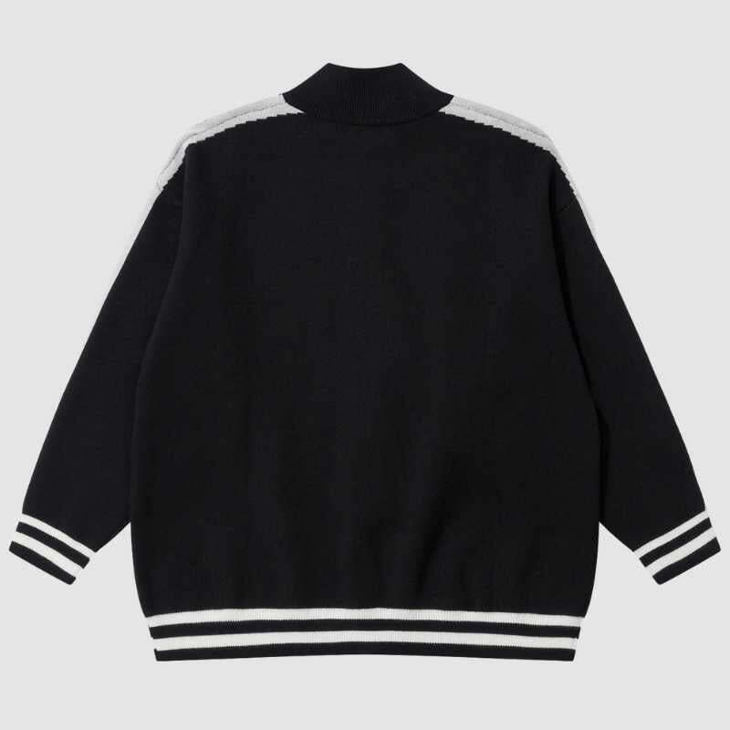 Style Core Aesthetics, New Style Trends Letter Jacquard Patchwork Knit Cardigan Style Core Aesthetics, New Style Trends Letter Jacquard Patchwork Knit Cardigan