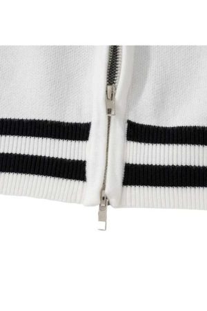 Style Core Aesthetics, New Style Trends Letter Jacquard Patchwork Knit Cardigan