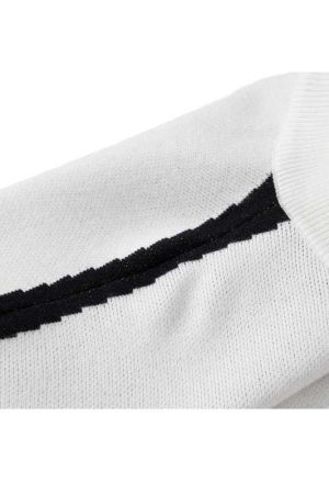 Style Core Aesthetics, New Style Trends Letter Jacquard Patchwork Knit Cardigan