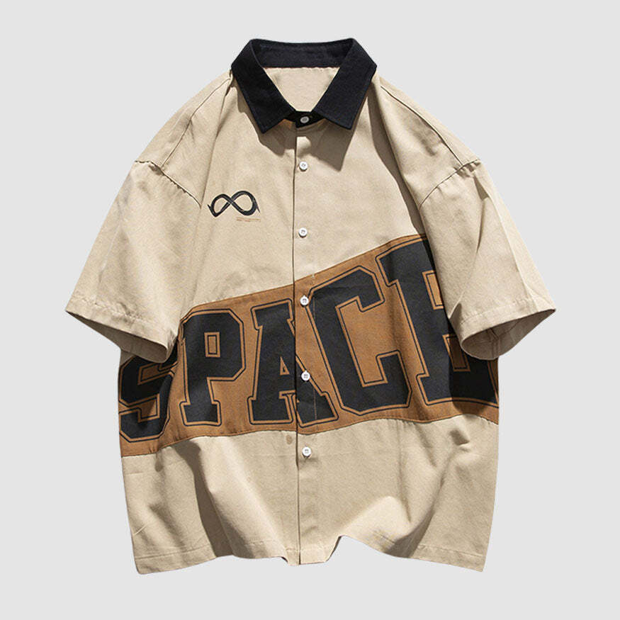 Style Core Aesthetics, New Style Trends Letter Patchwork Shirts