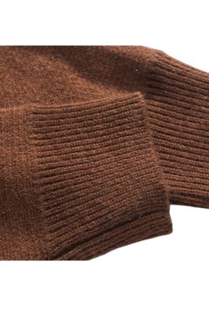 Style Core Aesthetics, New Style Trends Letter Pattern Embroidered Patchwork Knit Pullover