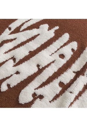 Style Core Aesthetics, New Style Trends Letter Pattern Embroidered Patchwork Knit Pullover