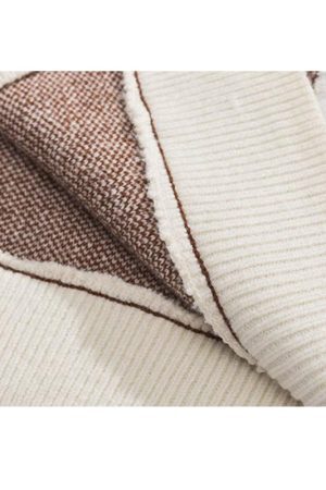 Style Core Aesthetics, New Style Trends Letter Pattern Embroidered Patchwork Knit Pullover