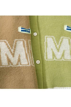 Style Core Aesthetics, New Style Trends Letter Pattern Jacquard Knit Jacket