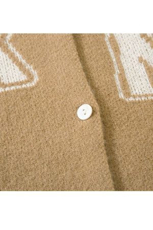 Style Core Aesthetics, New Style Trends Letter Pattern Jacquard Knit Jacket