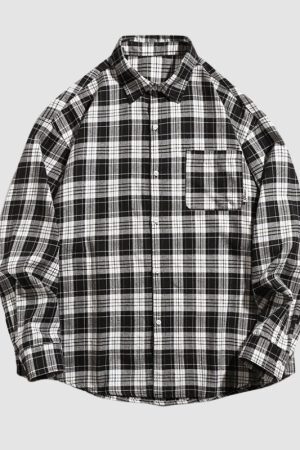 Style Core Aesthetics, New Style Trends Letter Printed Plaid Shirts