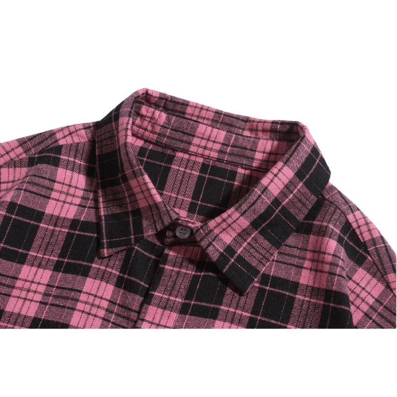 Style Core Aesthetics, New Style Trends Letter Printed Plaid Shirts Style Core Aesthetics, New Style Trends Letter Printed Plaid Shirts