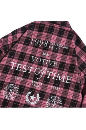 Style Core Aesthetics, New Style Trends Letter Printed Plaid Shirts