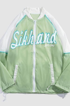 Style Core Aesthetics, New Style Trends Letter Printed Sunproof QD Jacket