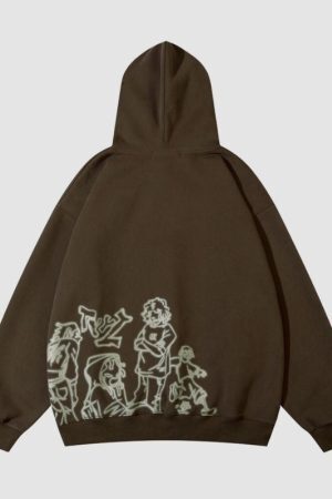 Style Core Aesthetics, New Style Trends Line Person Graphic Hoodies