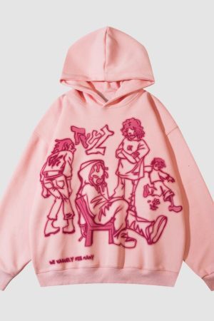 Style Core Aesthetics, New Style Trends Line Person Graphic Hoodies