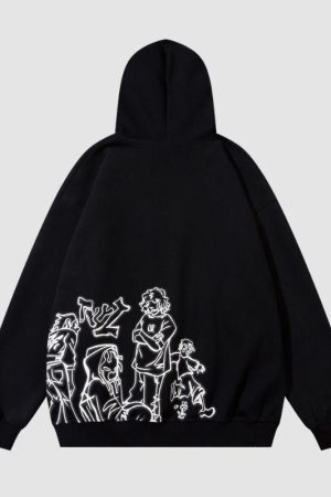 Style Core Aesthetics, New Style Trends Line Person Graphic Hoodies