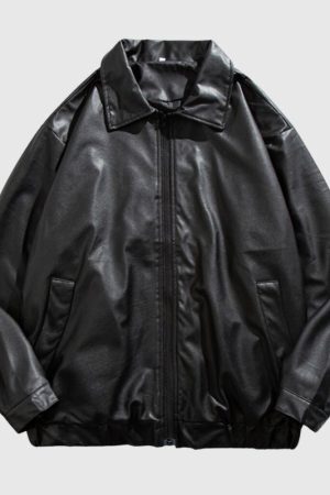 Style Core Aesthetics, New Style Trends Loose Collar Motorcycle Jacket
