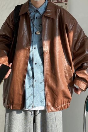 Style Core Aesthetics, New Style Trends Loose Collar Motorcycle Jacket