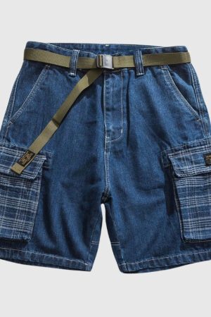 Style Core Aesthetics, New Style Trends Loose Plaid Pocket Jorts