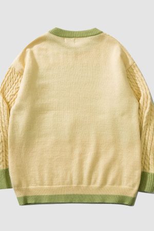 Style Core Aesthetics, New Style Trends Lovely Rabbit Print Cartoon Sweater