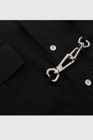 Style Core Aesthetics, New Style Trends Metal Button Waffle Shirts