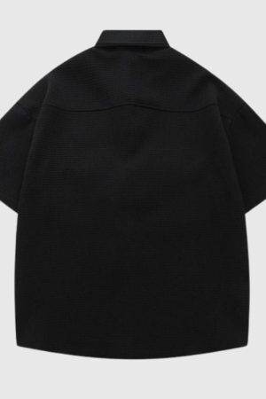 Style Core Aesthetics, New Style Trends Metal Button Waffle Shirts