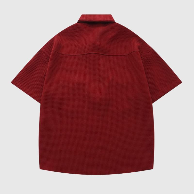 Style Core Aesthetics, New Style Trends Metal Button Waffle Shirts Style Core Aesthetics, New Style Trends Metal Button Waffle Shirts