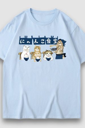 Style Core Aesthetics, New Style Trends Midnight Canteen Cartoon Print Tee