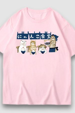 Style Core Aesthetics, New Style Trends Midnight Canteen Cartoon Print Tee