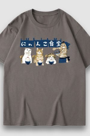 Style Core Aesthetics, New Style Trends Midnight Canteen Cartoon Print Tee