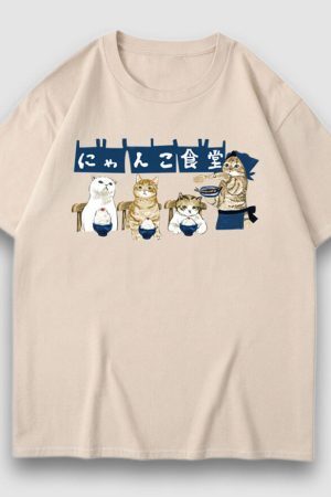 Style Core Aesthetics, New Style Trends Midnight Canteen Cartoon Print Tee