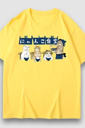 Style Core Aesthetics, New Style Trends Midnight Canteen Cartoon Print Tee