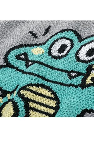 Style Core Aesthetics, New Style Trends Milk Tea Dinosaur Print Sweater