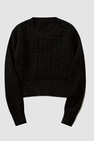 Style Core Aesthetics, New Style Trends Mini Sequin Cropped Sweater