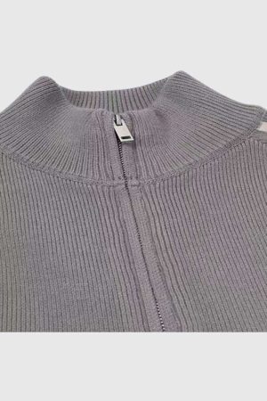 Style Core Aesthetics, New Style Trends Minimalist Stripe Zip-Up Cardigans