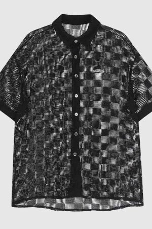 Style Core Aesthetics, New Style Trends Modern Hollow Patterned Shirt