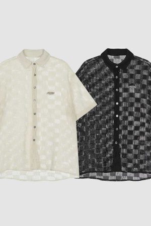 Style Core Aesthetics, New Style Trends Modern Hollow Patterned Shirt