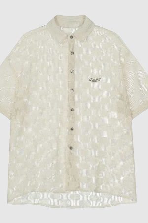 Style Core Aesthetics, New Style Trends Modern Hollow Patterned Shirt
