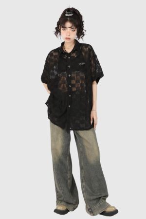 Style Core Aesthetics, New Style Trends Modern Hollow Patterned Shirt