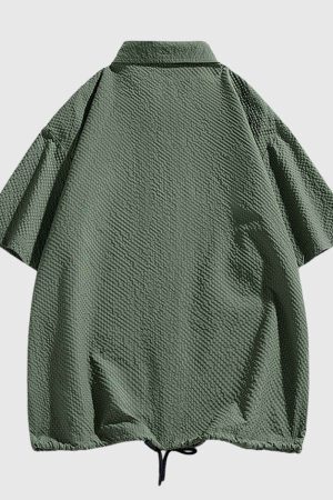 Style Core Aesthetics, New Style Trends Modern Textured Drawstring Shirt