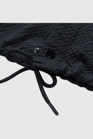 Style Core Aesthetics, New Style Trends Modern Textured Drawstring Shirt